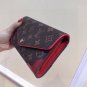 P105 color red size 19x10 Lv counter style essential soft leather two fold wallet for beau