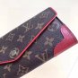 P105 color red size 19x10 Lv counter style essential soft leather two fold wallet for beau