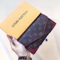 P105 color red size 19x10 Lv counter style essential soft leather two fold wallet for beau