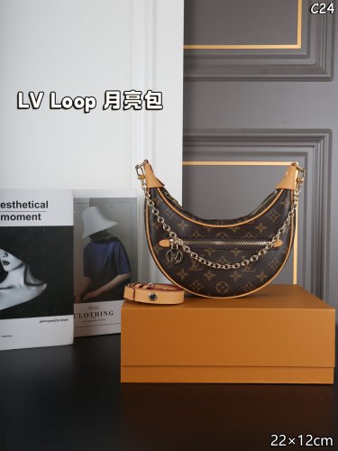 P120 Folding BoxLV Loop Moon Bag Pea Bag Underarm Bag Handbill Shoulder Bag Crescent Bag