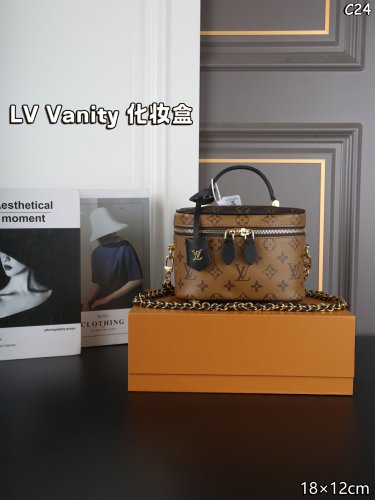 P120 Folding BoxLV Vanity box bag, dressing bag, makeup bag, makeup box, shoulder bag, c