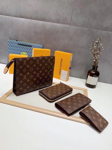 P120 Zipper Bag p80 Long Fold p80 Short Fold p70 Color Old Flower LV Old Flower Men's Set
