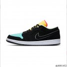 Air Jordan 1 Low Black Aurora Green Laser Orange Shoes Sneakers