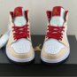 Air Jordan 1 Mid Beige White Red Shoes Sneakers