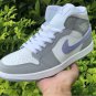 Air Jordan 1 Mid Wolf Grey Aluminum Shoes Sneakers