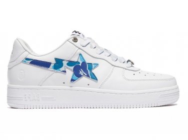 Bape Sta  A Bathing Ape Camo White Blue Shoes Sneakers
