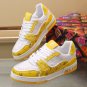 Luxury Trainer Sneakers Shoes #54 Signature Yellow and White