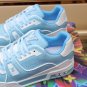 Luxury Virgil Trainer Sneakers Shoes #54 Signature White Blue Monogram