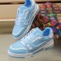 Luxury Virgil Trainer Sneakers Shoes #54 Signature White Blue Monogram