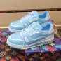 Luxury Virgil Trainer Sneakers Shoes #54 Signature White Blue Monogram