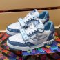 Luxury Virgil Trainer Sneakers Shoes Signature Blue White Monogram