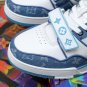Luxury Virgil Trainer Sneakers Shoes Signature Blue White Monogram