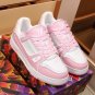 Luxury Virgil Trainer Sneakers Shoes Signature Pink Chalk Monogram