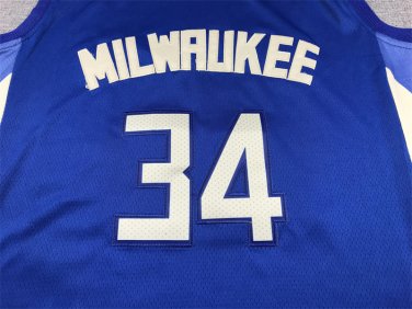 23 Bucks 34 City Edition Blue  Jersey