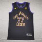 24 Lakers 77 City Edition Black  Jersey