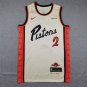 25 Pistons 2 City Edition Mi White  Jersey