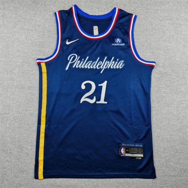 26 76ers 21 City Edition Deep Blue  Jersey
