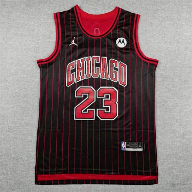 26 Bulls 23 Announced Edition Black Stripes  Jersey