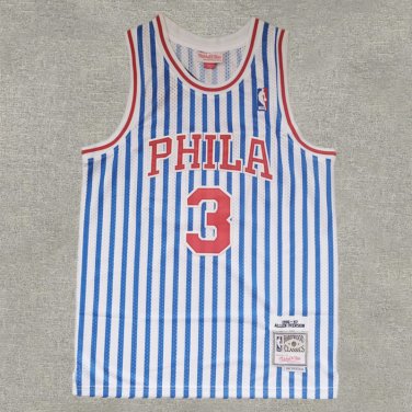 76 people, 3 white and blue printing strips  Jersey