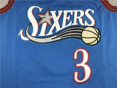 76ers 3 Retro Blue  Jersey