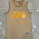 76ers 3 Retro Gold  Jersey
