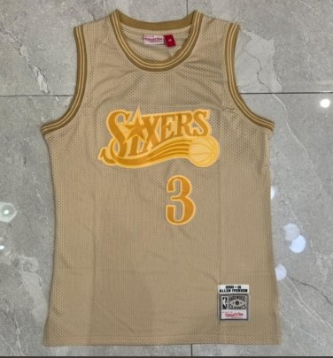 76ers 3 Retro Gold  Jersey