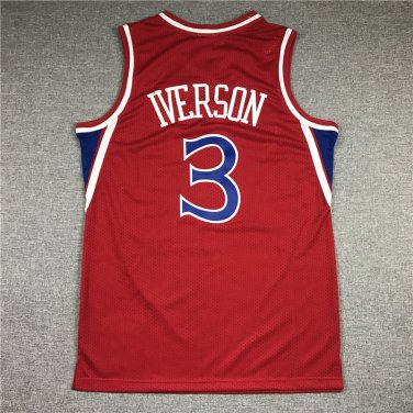 76ers 3 Retro Red  Jersey