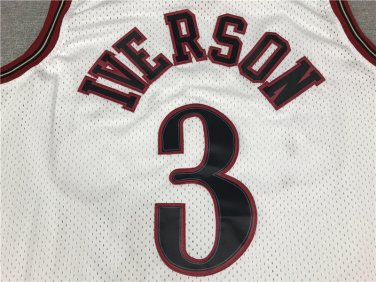 76ers 3 Retro White  Jersey