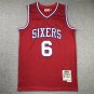 76ers 6 Retro Red  Jersey