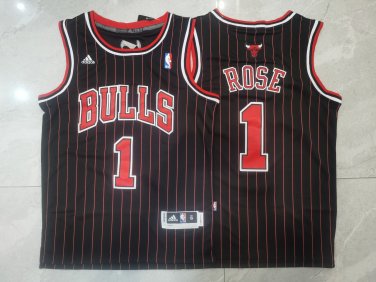 Adi Bull 1 Black and Red Stripes  Jersey