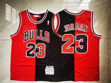 Bull 23 Black and Red Color Match  Jersey