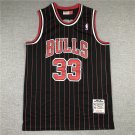Bull 33 Retro Black and Red  Jersey