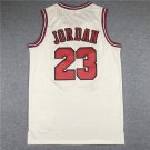 Bulls 23 Gold Jordan Michael White  Jersey