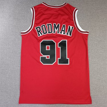 Bulls 91 Final Edition Red  Jersey