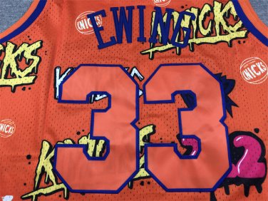 Knicks 33 Graffiti Orange  Jersey