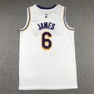 Lakers 6 white round neck  Jersey