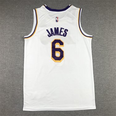 Lakers 6 white round neck  Jersey