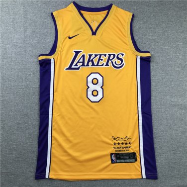 Lakers 8 Retired Edition Yellow  Jersey