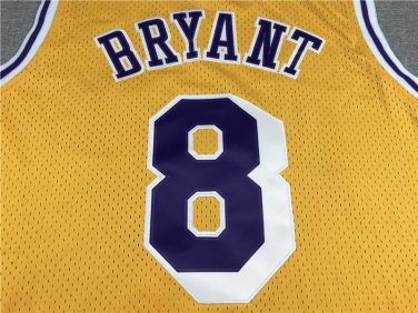 Lakers 8-round neck yellow  Jersey