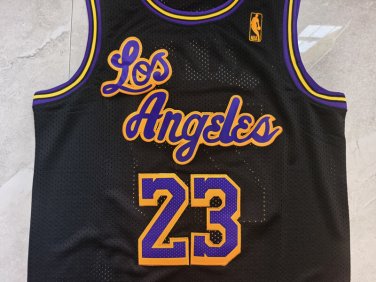 Lakers 23 Retro Black  Jersey