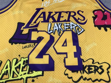Lakers 24 Graffiti Yellow  Jersey