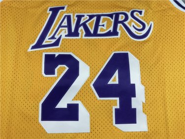 Lakers 24 round neck yellow  Jersey