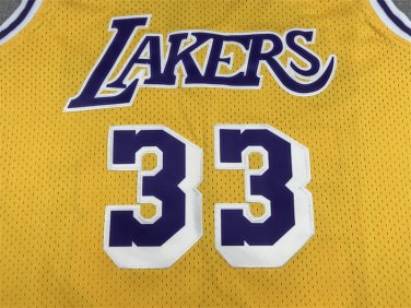 Lakers 33 Retro Yellow  Jersey
