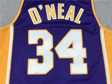 Lakers 34 Retro V-neck Purple  Jersey