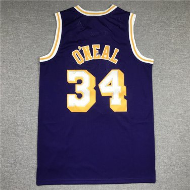 Lakers 34 round neck purple  Jersey
