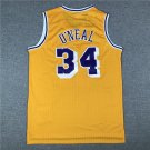 Lakers 34 round neck yellow  Jersey