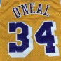 Lakers 34 round neck yellow  Jersey