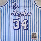 Lakers 34 white and blue stripes  Jersey