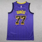 Lakers 77 Purple Stripes  Jersey