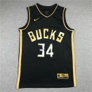 New Bucks 34 Black Gold  Jersey
